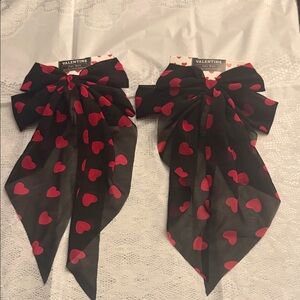 Black Bows with Red Hearts